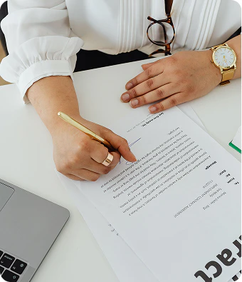 Investor signing a property contract