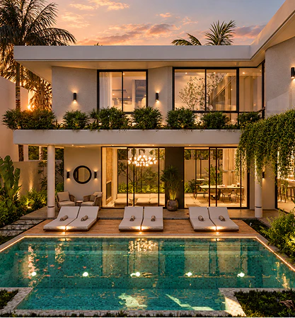 Celest Villas exterior with pool, Canggu